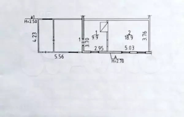 1-к. квартира, 28,7 м, 1/1 эт. - Фото 0