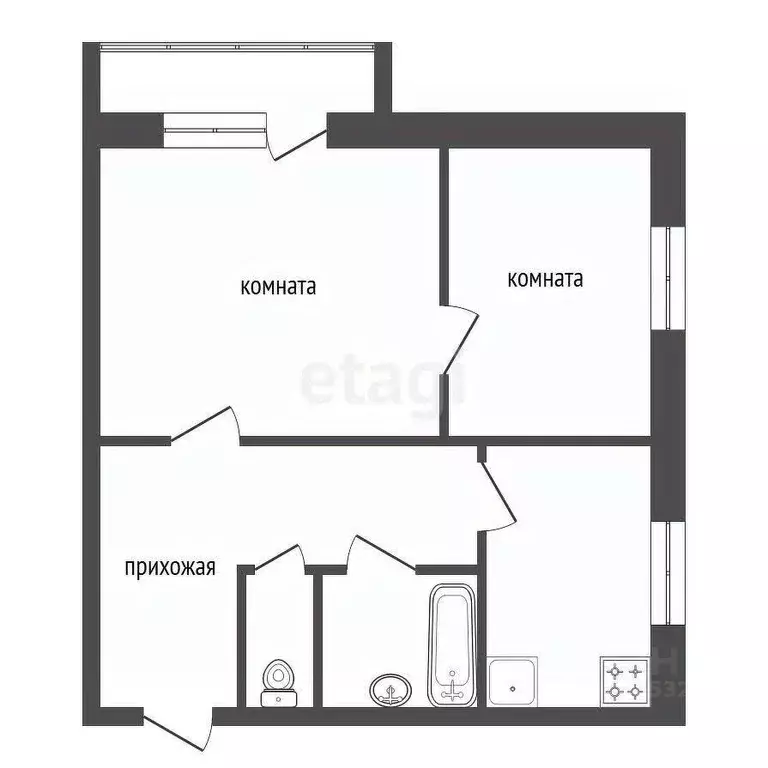 1-к кв. Красноярский край, Красноярск Энергетики мкр, ул. Львовская, ... - Фото 2