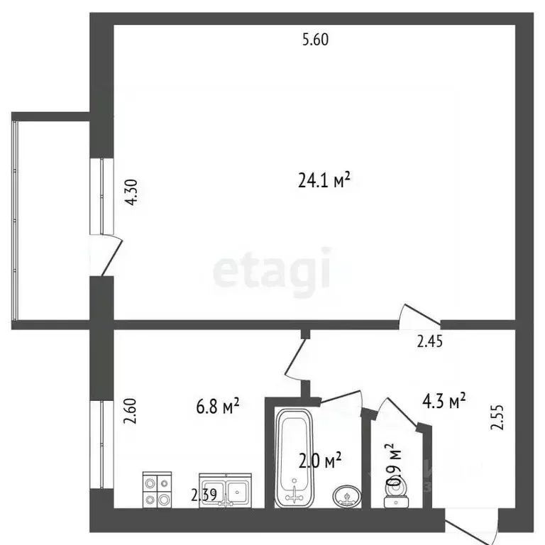 1-к кв. Забайкальский край, Чита ул. Курнатовского, 37 (37.9 м) - Фото 2