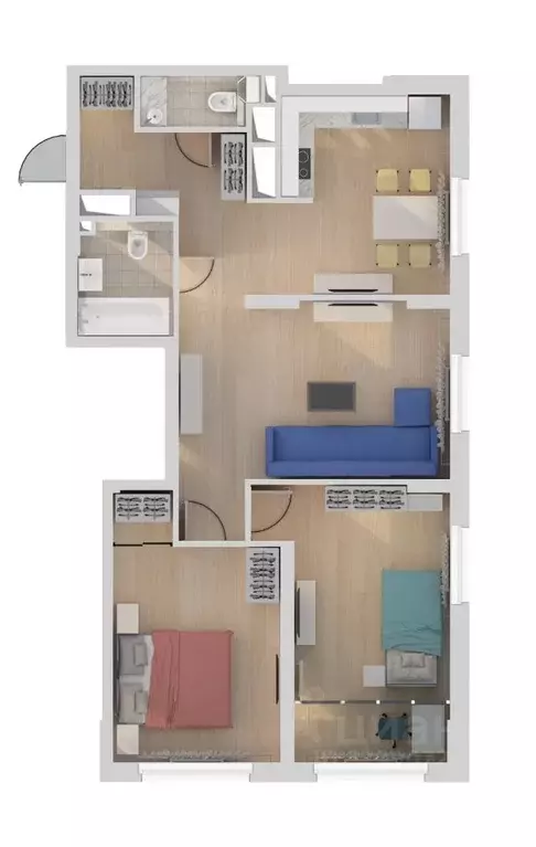 3-к кв. Нижегородская область, Нижний Новгород ул. Сергея Акимова, 50 ... - Фото 2