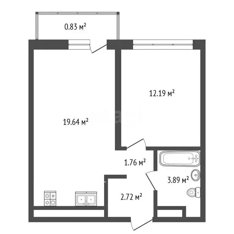 1-комнатная квартира: Тюмень, Профсоюзная улица, 6к1 (40 м) - Фото 1