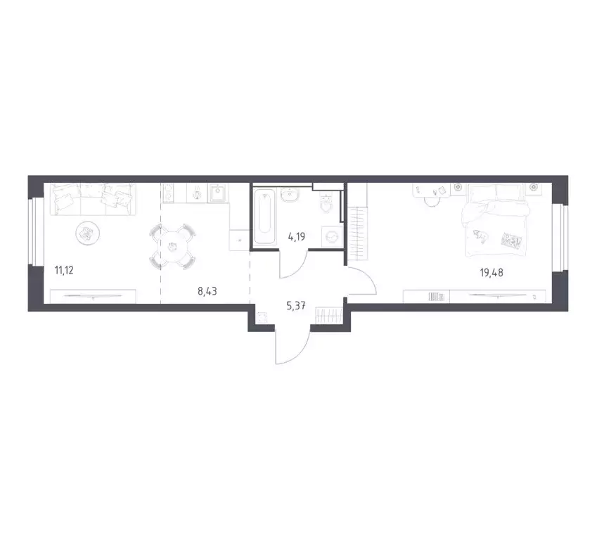 1-комнатная квартира: посёлок городского типа Мисайлово, микрорайон ... - Фото 1