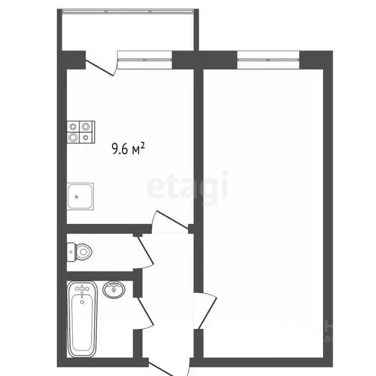 1-к кв. вологодская область, вологда рабочая ул, 1 (36.6 м) - Фото 1