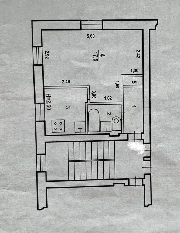 1-к. квартира, 30,5 м, 3/5 эт. - Фото 0