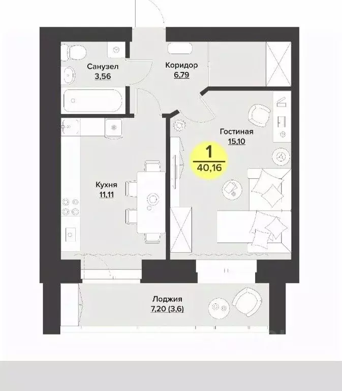 1-к кв. Марий Эл, Йошкар-Ола ул. Мира, 8 (34.5 м) - Фото 2