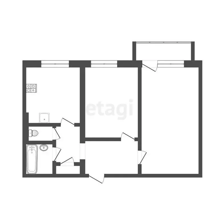 2-комнатная квартира: Иркутск, Академическая улица, 22 (48.6 м) - Фото 1
