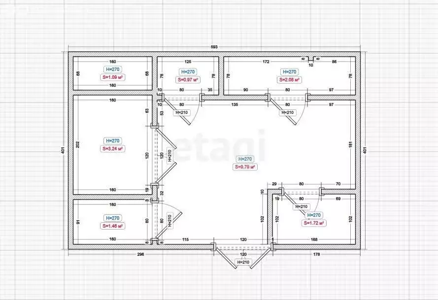 Дом в Карабулак, улица Балкоева (190 м) - Фото 1