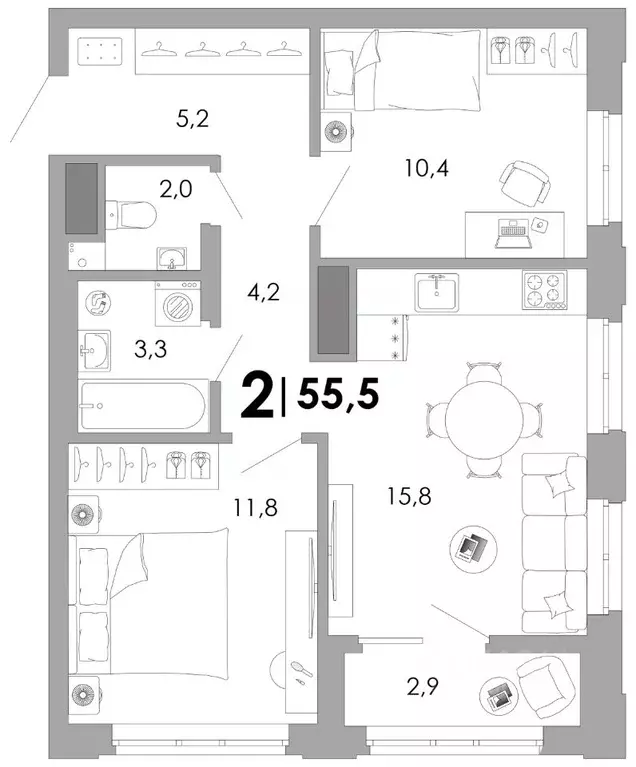 2-к кв. Владимирская область, Владимир Октябрьский военный городок,  ... - Фото 1