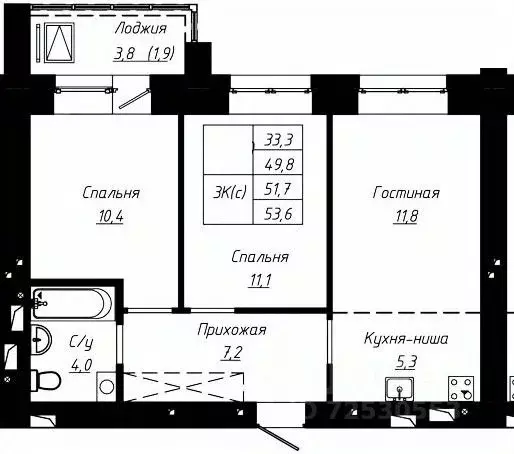 3-к кв. Алтайский край, Барнаул ул. Чернышевского, 189к1 (51.7 м) - Фото 0