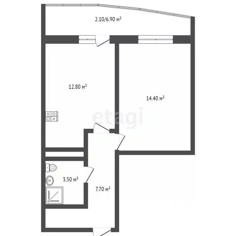 1-к кв. Ростовская область, Ростов-на-Дону ул. Нансена, 103/1/8 (45.0 ... - Фото 0