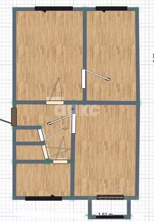 3-к кв. Крым, Симферополь ул. Киевская, 134 (60.2 м) - Фото 2