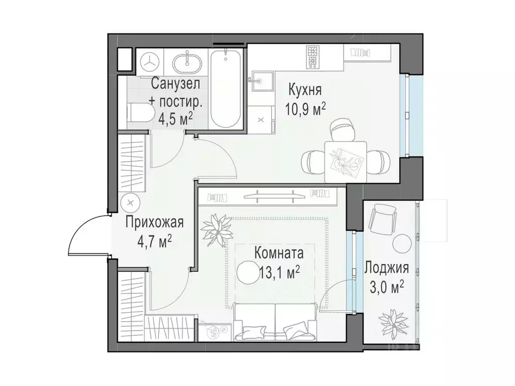 1-к кв. Московская область, Пушкино ул. Антона Ветчинова, 3к1 (34.94 ... - Фото 0