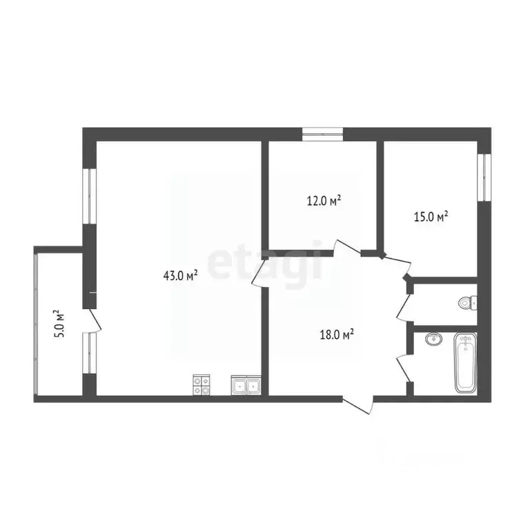 2-к кв. Тюменская область, Тюмень ул. Червишевский Тракт, 33А (93.0 м) - Фото 2