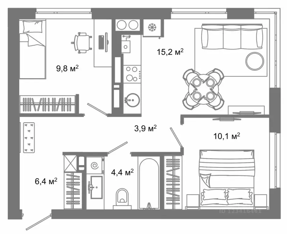 2-к кв. Астраханская область, Астрахань ул. Латышева (49.8 м) - Фото 1