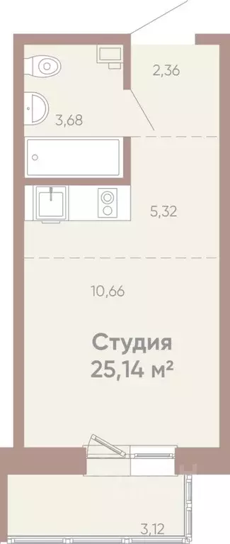 1-к кв. Иркутская область, Иркутск Советская ул., 109/3 (25.14 м) - Фото 0