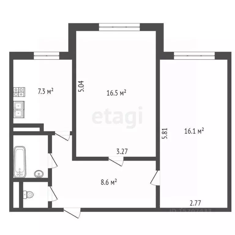 2-к кв. Санкт-Петербург Богатырский просп., 9 (52.1 м) - Фото 1