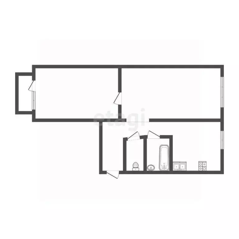2-к кв. Кемеровская область, Прокопьевск просп. Ленина, 26 (45.5 м) - Фото 1
