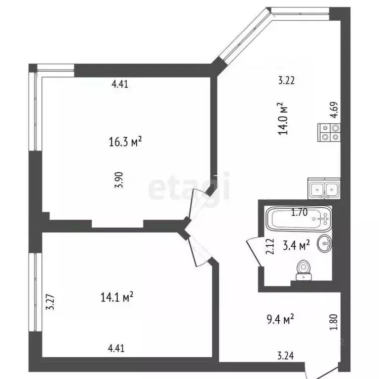3-к кв. Кемеровская область, Кемерово Московский просп., 18к5 (60.6 м) - Фото 1