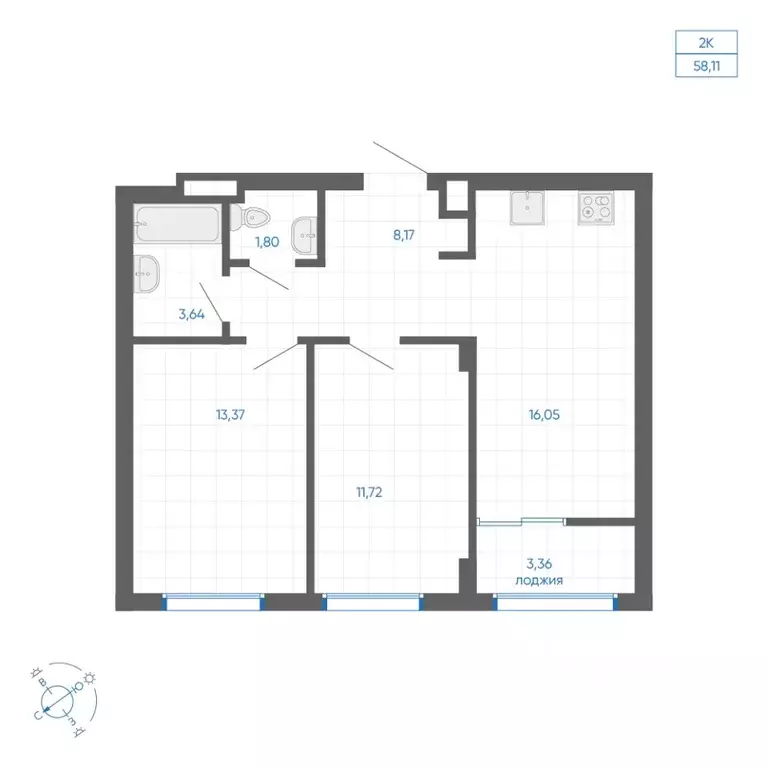 2-к кв. Челябинская область, Челябинский городской округ, пос. ... - Фото 1