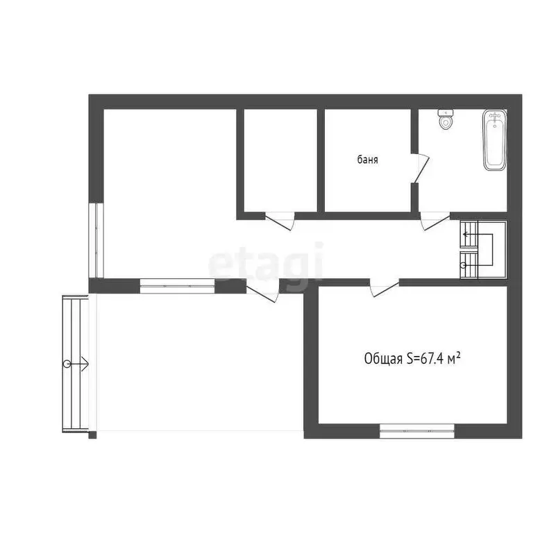 Дом в село Костёнково, Луговая улица (67.4 м) - Фото 1