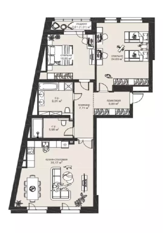 2-комнатная квартира: Казань, улица Чернышевского, 32 (107.48 м) - Фото 0