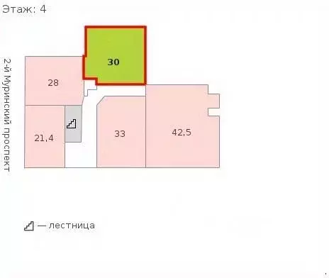 Офис в Санкт-Петербург 2-й Муринский просп., 38 (32 м) - Фото 1