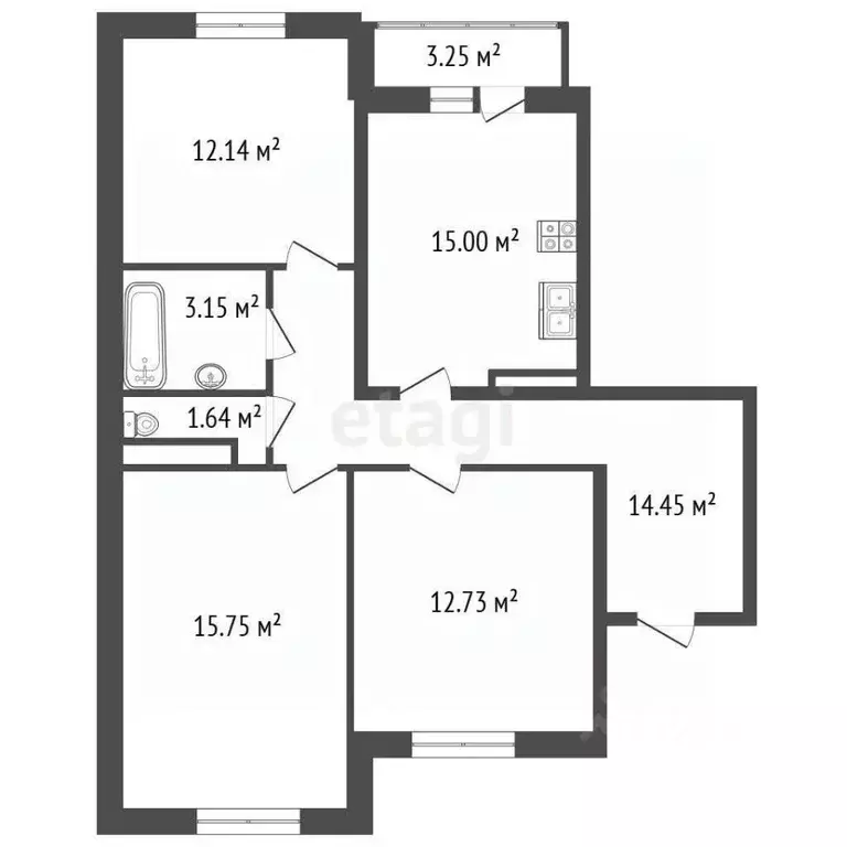 3-к кв. Ленинградская область, Сертолово Всеволожский район, ... - Фото 2
