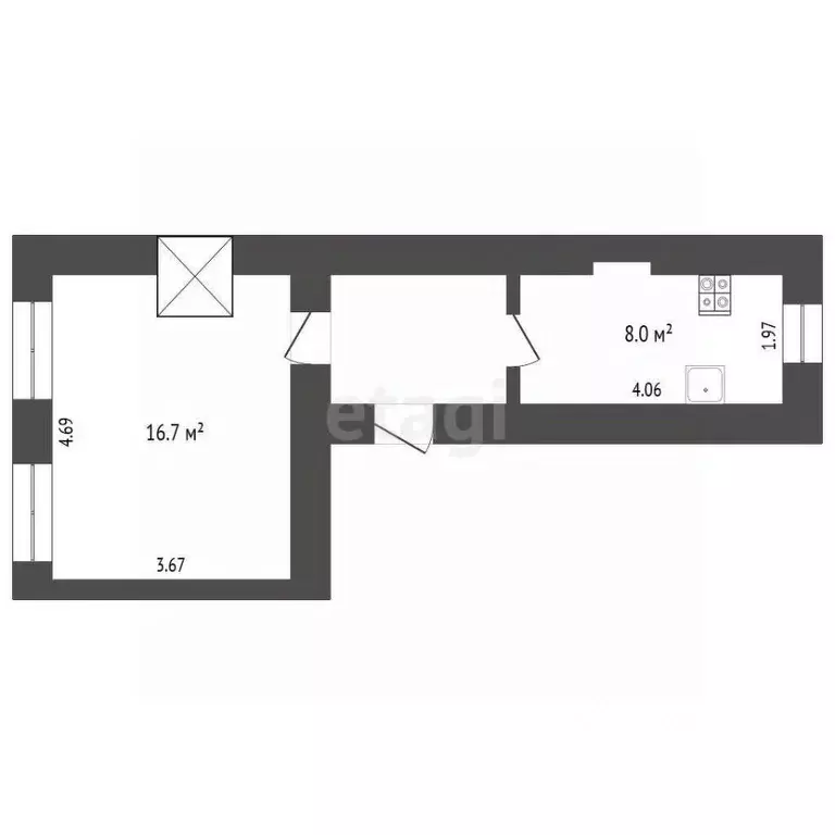 1-к кв. Севастополь, Севастополь, Балаклава г. ул. Солнечная, 2 (24.7 ... - Фото 2