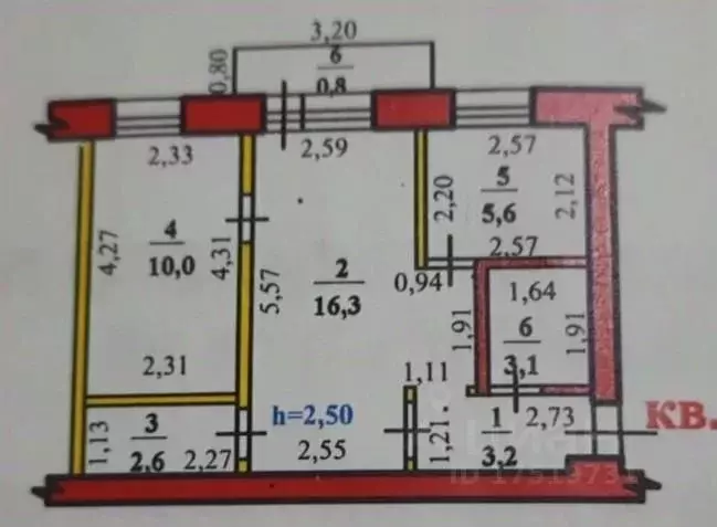 2-к кв. Башкортостан, Стерлитамак ул. Худайбердина, 192 (41.0 м) - Фото 1