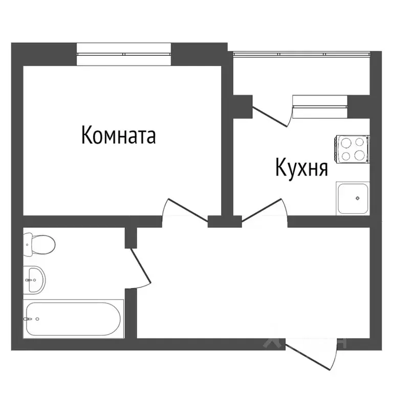 1-к кв. Ханты-Мансийский АО, Сургутский район, пос. Солнечный ... - Фото 1