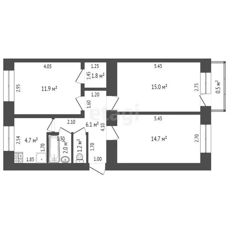 3-комнатная квартира: Саранск, Пролетарская улица, 87 (57.4 м) - Фото 0