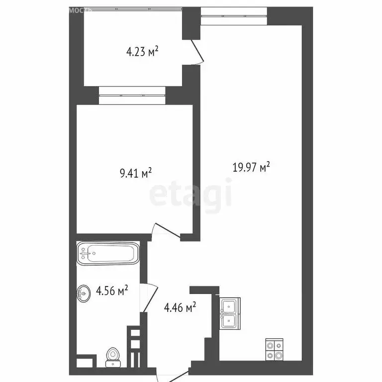 1-комнатная квартира: Тюмень, Краснооктябрьская улица, 8 (38 м) - Фото 0