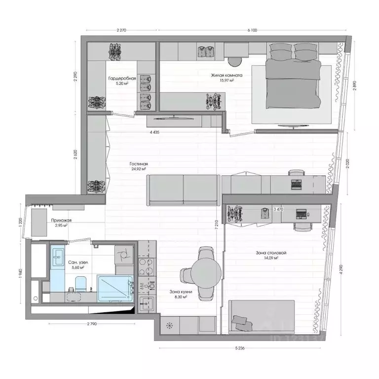 3-к кв. Приморский край, Владивосток ул. Нейбута (77.38 м) - Фото 1