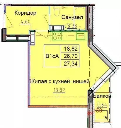 1-к кв. Ярославская область, Ярославль ул. Брагинская, 18к2 (27.0 м) - Фото 0