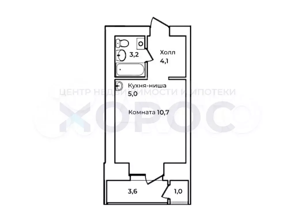 Квартира-студия, 24,4 м, 8/14 эт. - Фото 0