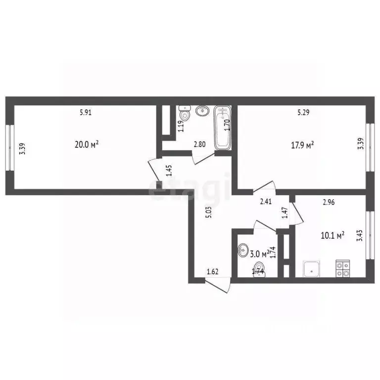 2-к кв. Московская область, Мытищи Юбилейная ул., 6 (70.0 м) - Фото 2