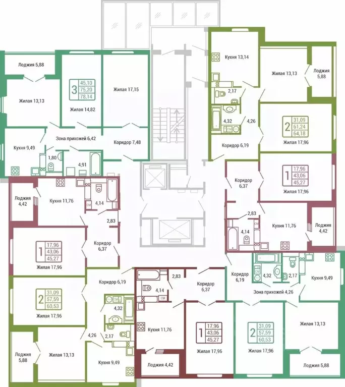 1-к кв. Калужская область, Обнинск ул. Табулевича, 1 (43.0 м) - Фото 2