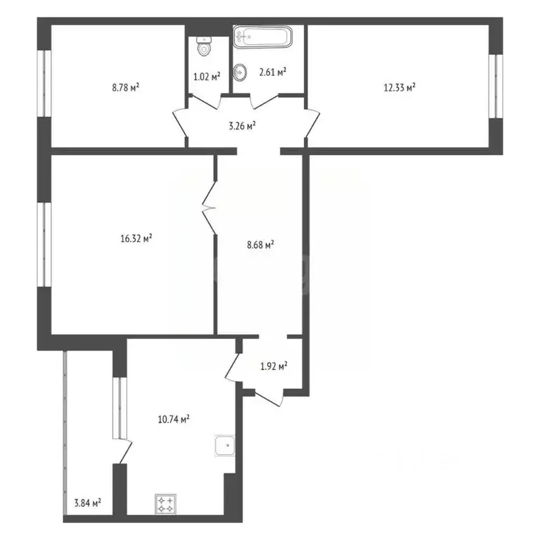 3-к кв. Красноярский край, Красноярск ул. Светлова, 40 (70.0 м) - Фото 2