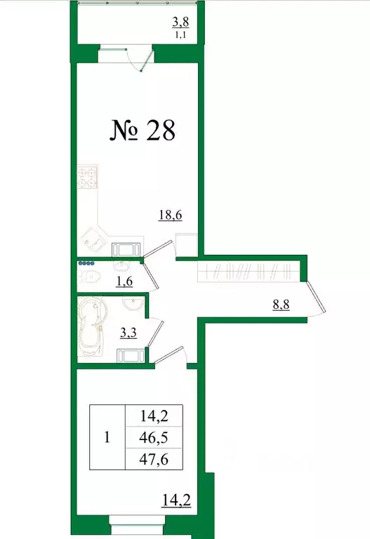1-к кв. Ленинградская область, Гатчина Красносельское ш., 4А (47.6 м) - Фото 1