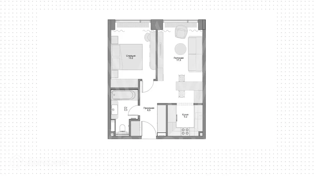 Продаётся 2-к квартира, 48 м - Фото 1