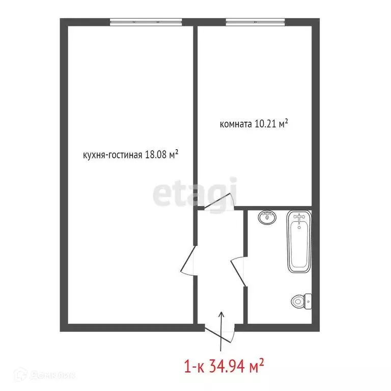 Продаётся 1-к квартира, 34.94 м - Фото 0