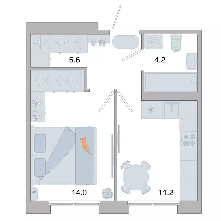 1-комнатная квартира: Иркутск, городок ИВАТУ (36 м) - Фото 2