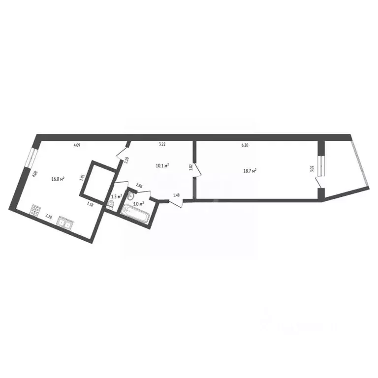 1-к кв. Ямало-Ненецкий АО, Новый Уренгой Юбилейный мкр, 3/1А (49.3 м) - Фото 2