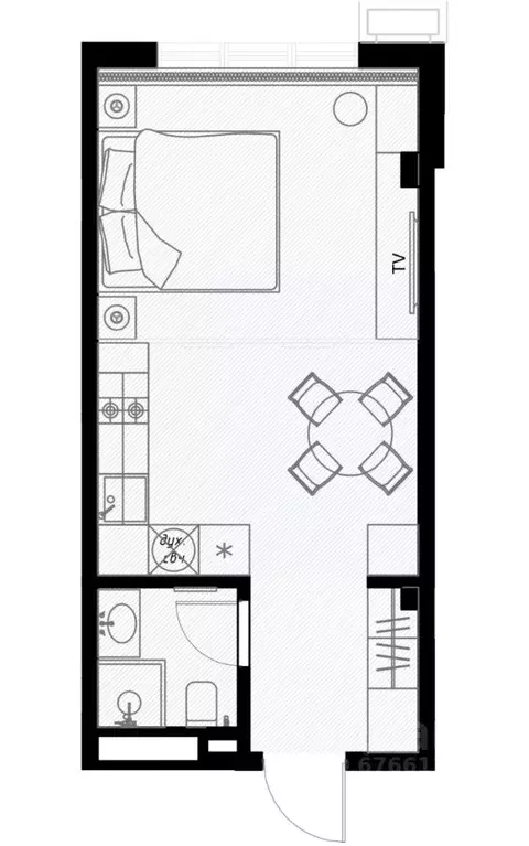 Студия Краснодарский край, Сочи ул. Ленина, 290/8к2 (29.8 м) - Фото 0