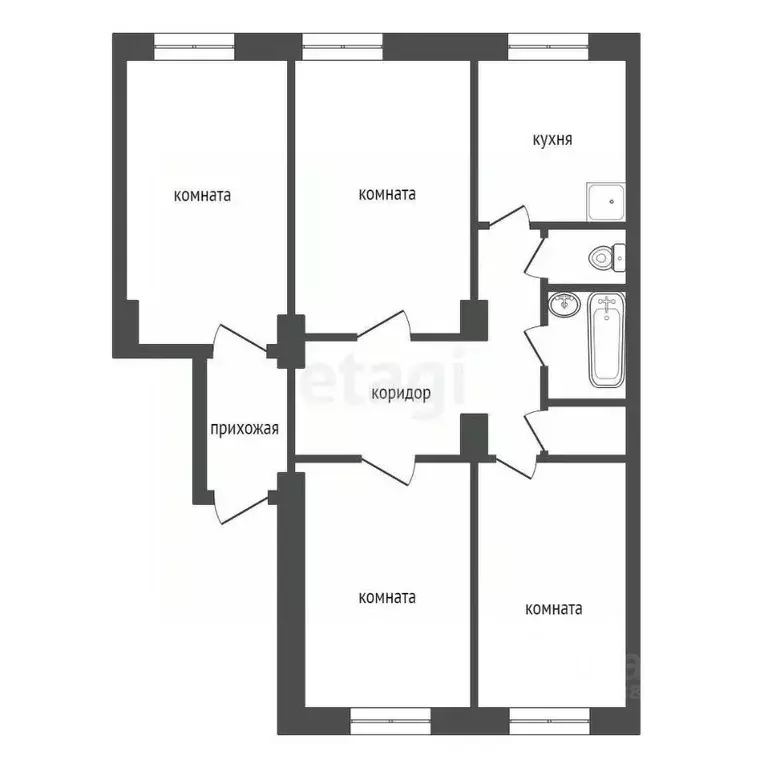 4-к кв. Красноярский край, Красноярск Свободный просп., 63 (100.0 м) - Фото 2