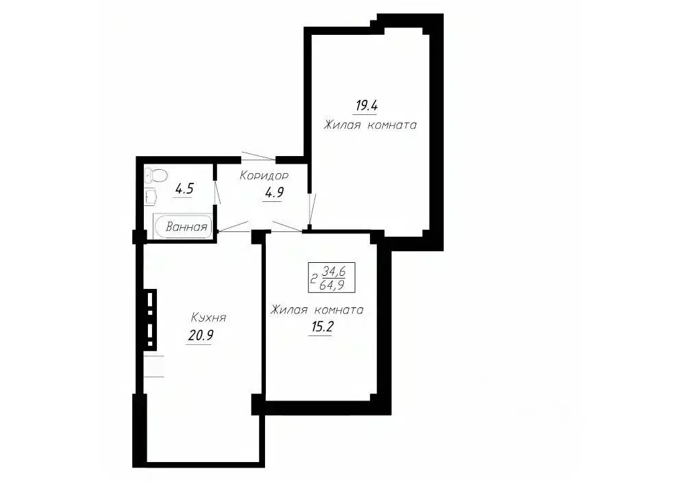 2-к кв. Ставропольский край, Ессентуки  (64.9 м) - Фото 1
