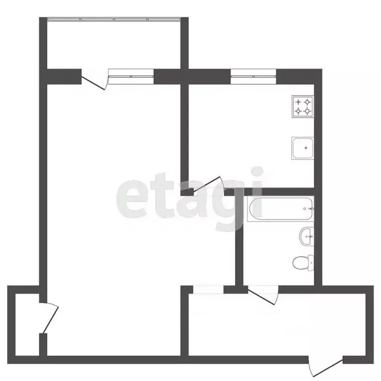 1-к кв. Тюменская область, Тюмень Рижская ул., 70 (32.2 м) - Фото 2