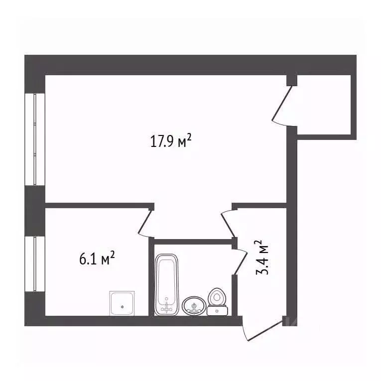 1-к кв. Красноярский край, Красноярск ул. Ладо Кецховели, 91 (30.4 м) - Фото 2