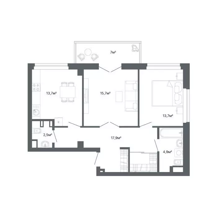 2-комнатная квартира: Екатеринбург, улица Мира, 47к5 (67.7 м) - Фото 1