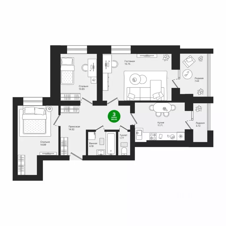 3-к кв. Марий Эл, Йошкар-Ола городской округ, с. Семеновка, Овощевод ... - Фото 1